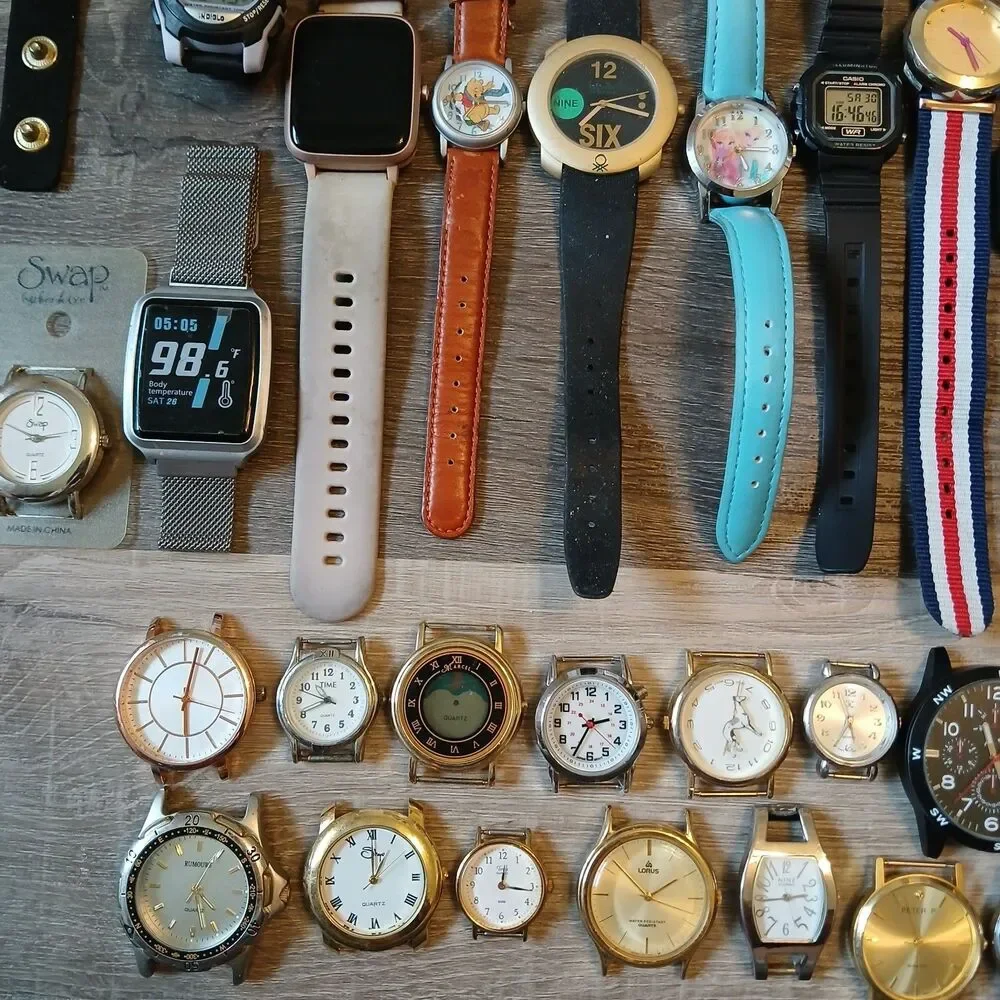 Parts/Repair Watch Lot of 50+ Timex Casio Rumours Disney Acqua Geneva -Box A7